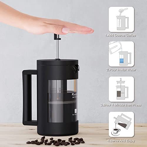 French Press Coffee Maker and Milk Frother 12 Oz & 21 Oz - Houseware and Pet Store