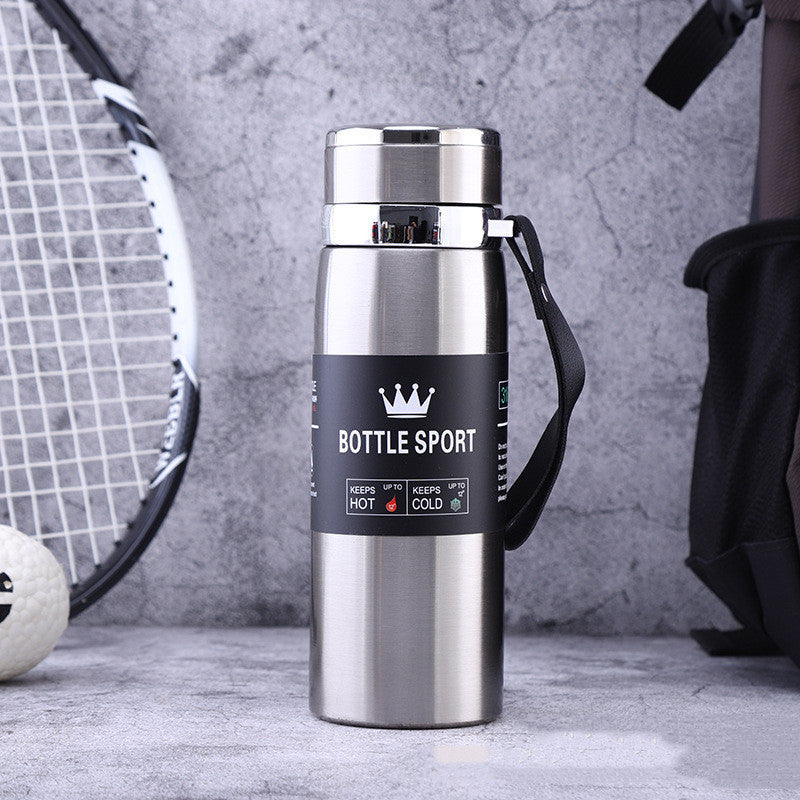 Outdoor Portable Stainless Steel Large-capacity Vacuum Flask With Rope - Houseware and Pet Store