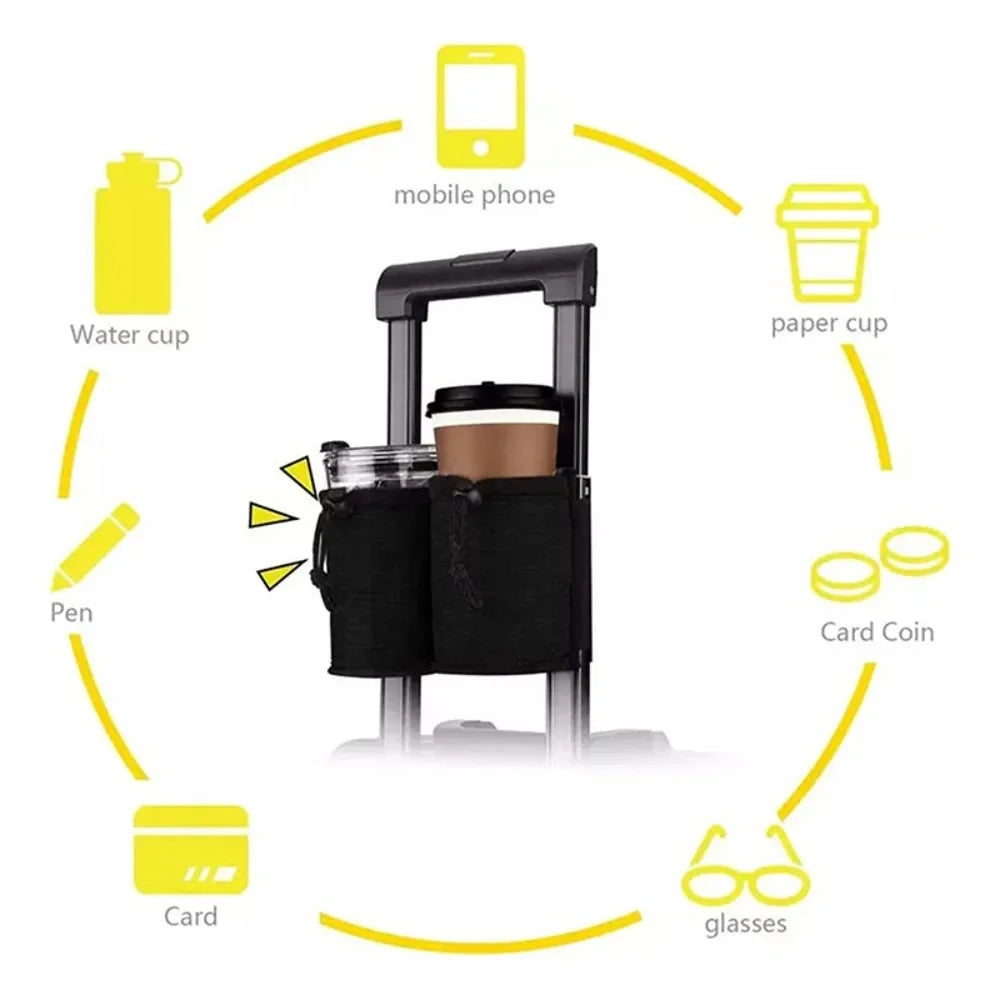 Travel Luggage Cup Holder Durable Free Hand Suitcase Drink Bag Travel Milk Tea Coffee Mugs Holder Fits All Suitcase Handles - Houseware and Pet Store