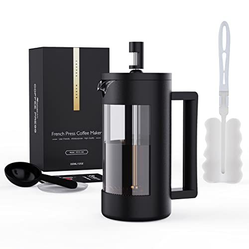 French Press Coffee Maker and Milk Frother 12 Oz & 21 Oz