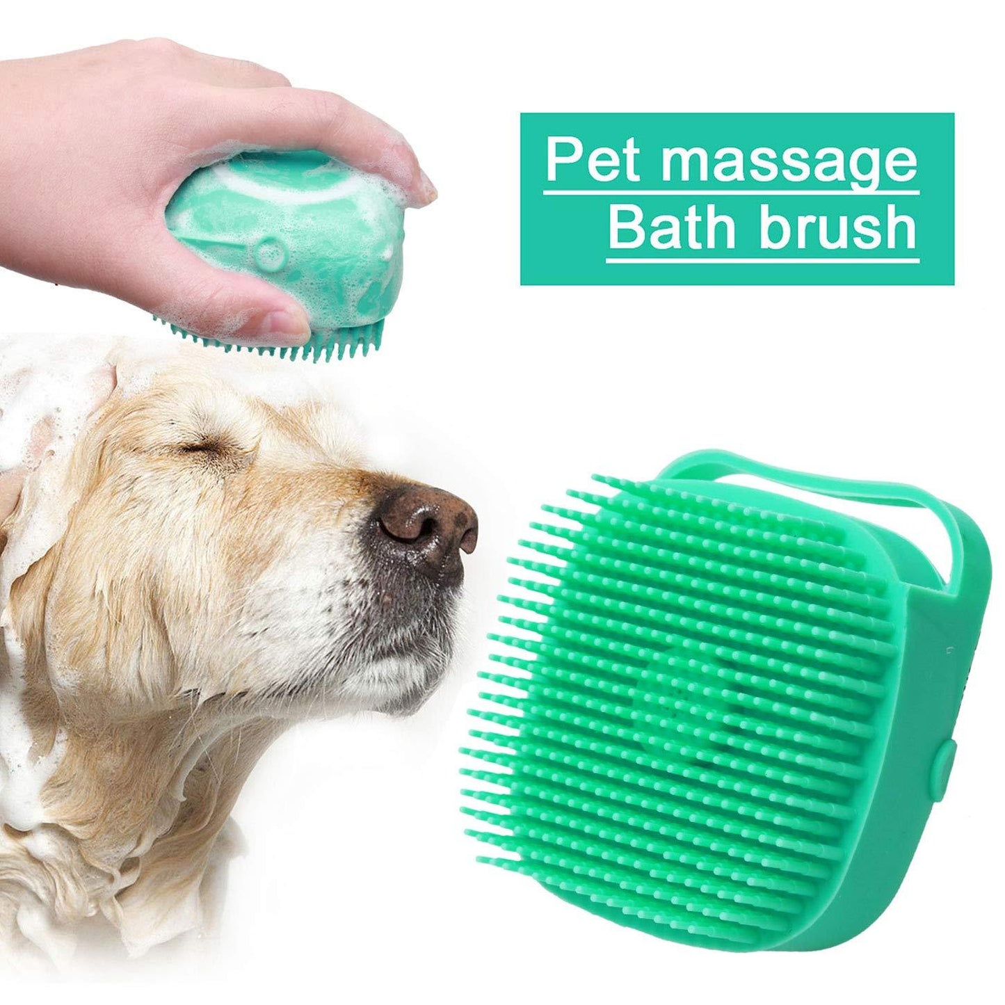 Pet Dog/Cat Shampoo/Bath Massager Soap Dispenser Brush