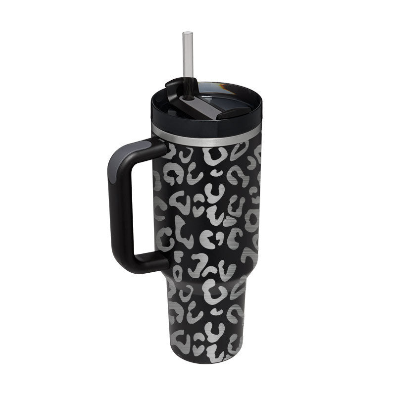 40 Oz Insulated Tumbler with Handle Straw