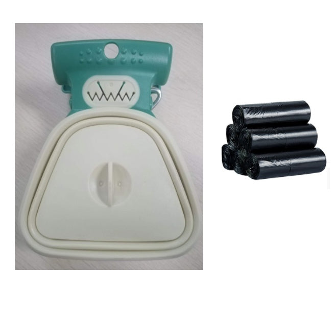 Touchless Foldable Poop Bag Scooper and Dispenser