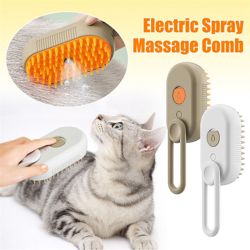 Pet Steam 3-In-1 Electric Spray Cat For Massage and Grooming Comb