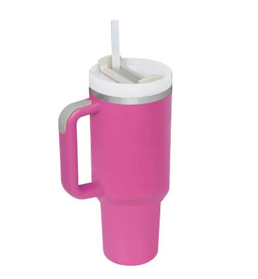 40 Oz Insulated Tumbler with Handle Straw