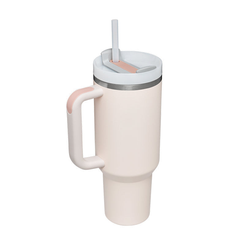 40 Oz Insulated Tumbler with Handle Straw