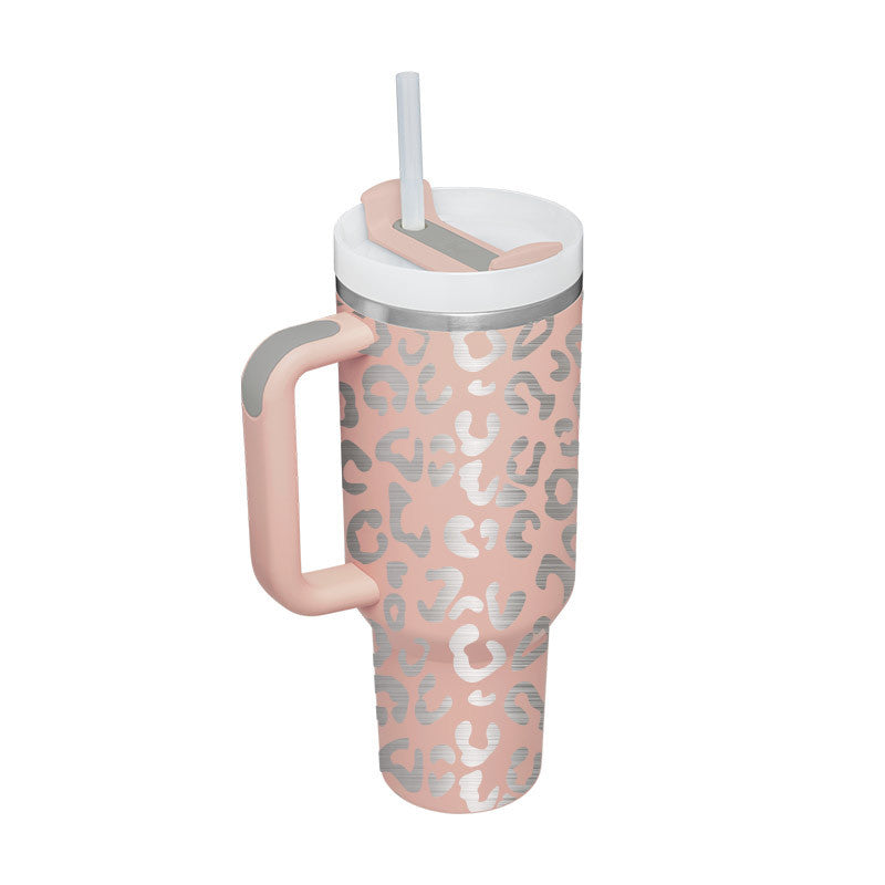 40 Oz Insulated Tumbler with Handle Straw