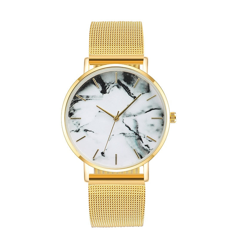 Fashion Rose Gold Mesh Band Quartz Watch