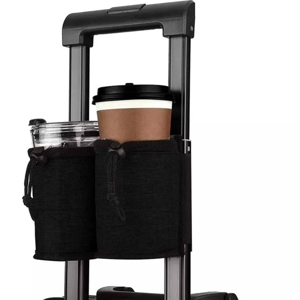 Travel Luggage Cup Holder Durable Free Hand Suitcase Drink Bag Travel Milk Tea Coffee Mugs Holder Fits All Suitcase Handles - Houseware and Pet Store
