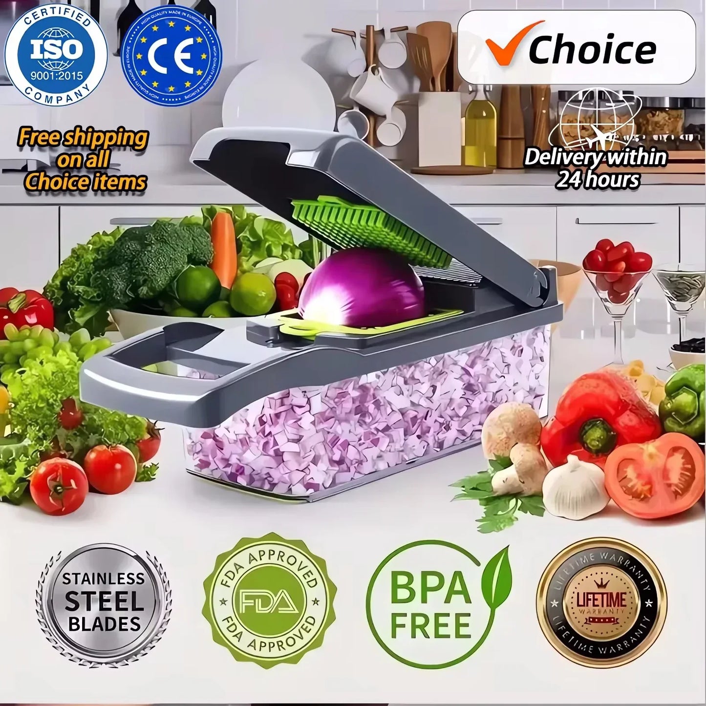 Multifunctional Vegetable and Fruit Chopper Slicer - Houseware and Pet Store