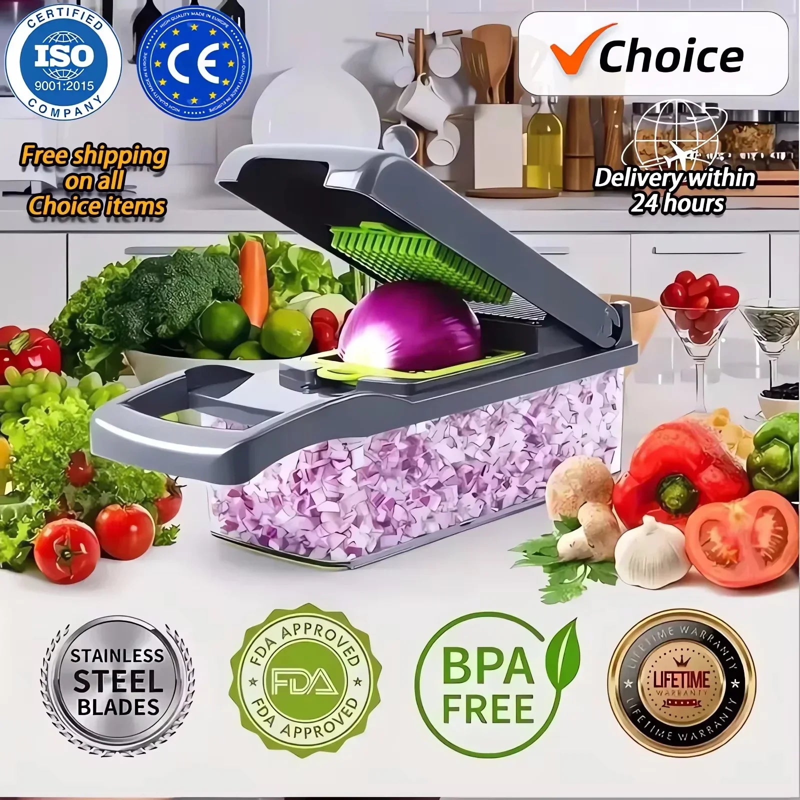 Multifunctional Vegetable and Fruit Chopper Slicer - Houseware and Pet Store