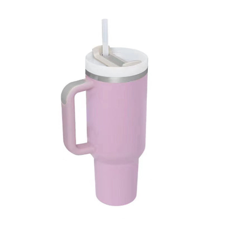 40 Oz Insulated Tumbler with Handle Straw