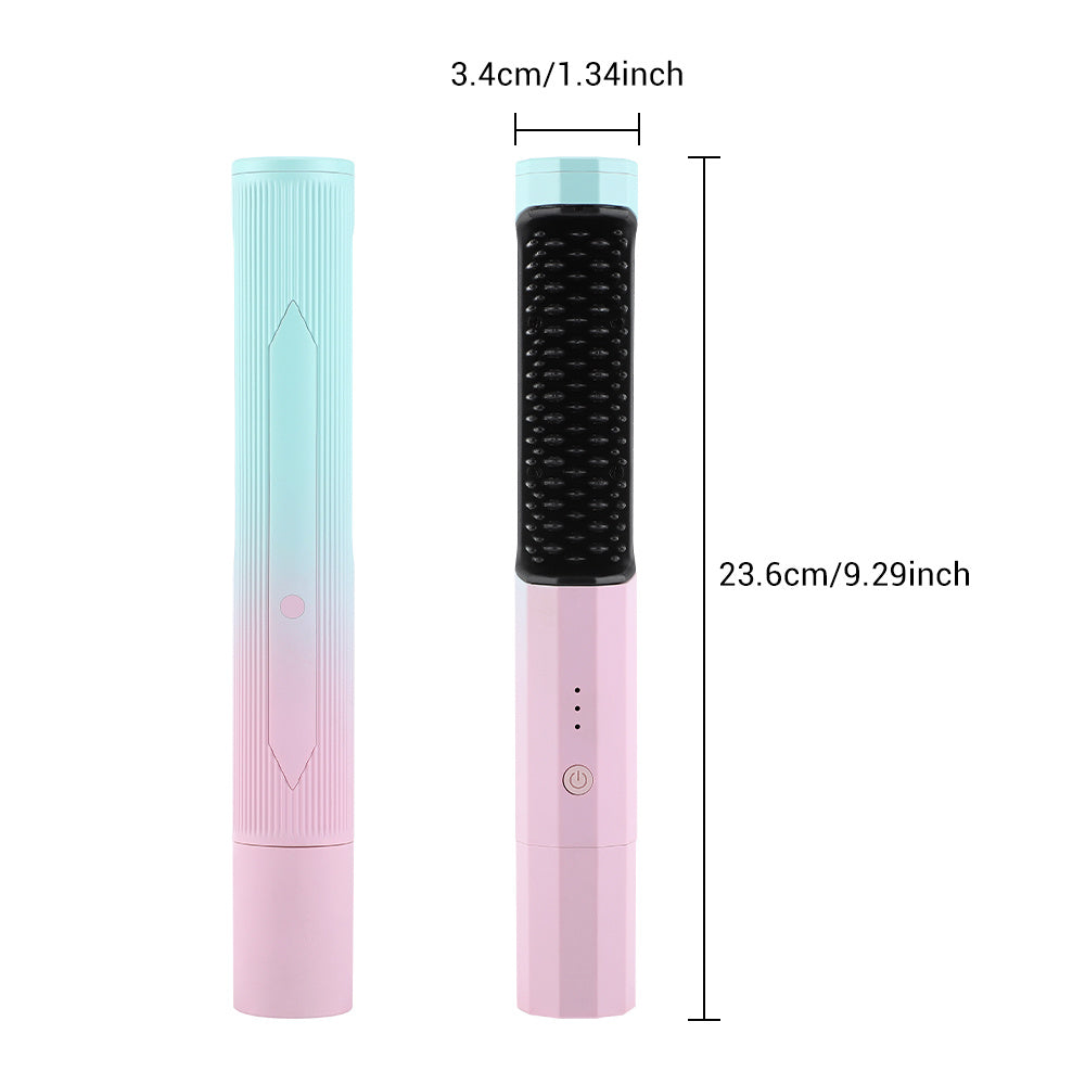 Wireless Portable Hair Straightening Comb with USB Charger