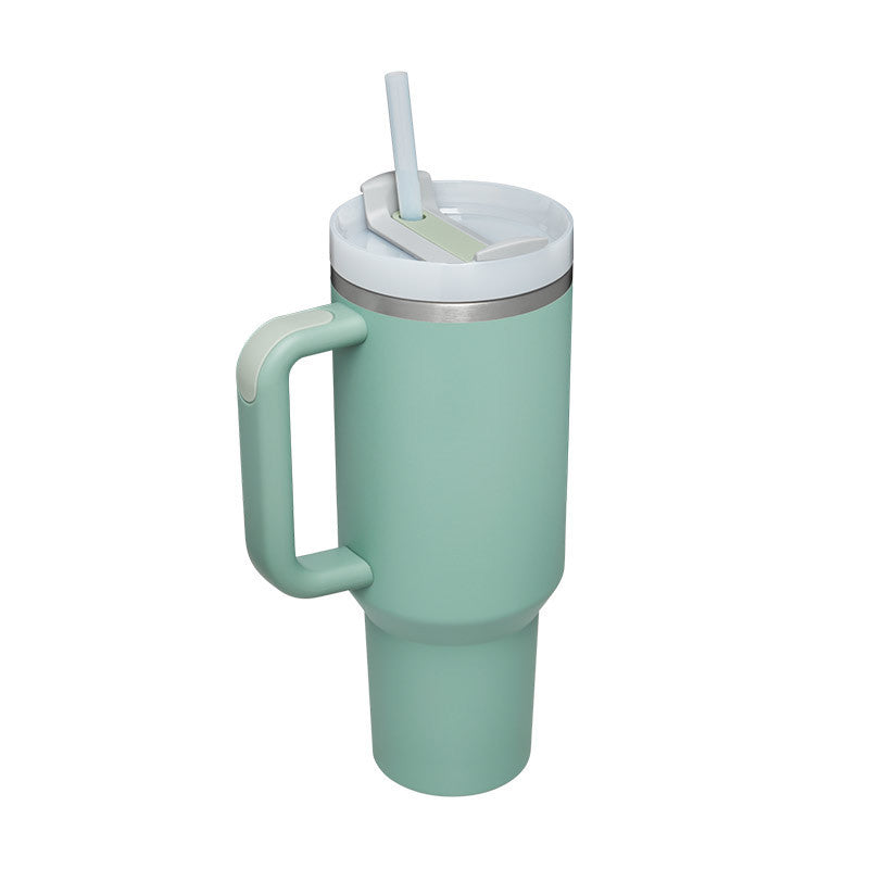 40 Oz Insulated Tumbler with Handle Straw