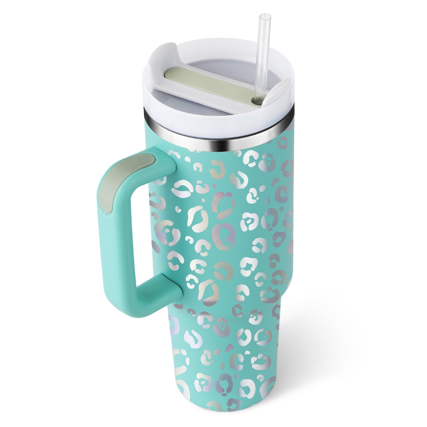 40 Oz Insulated Tumbler with Handle Straw