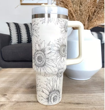 40 Oz Insulated Tumbler with Handle Straw