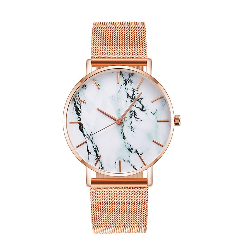 Fashion Rose Gold Mesh Band Quartz Watch